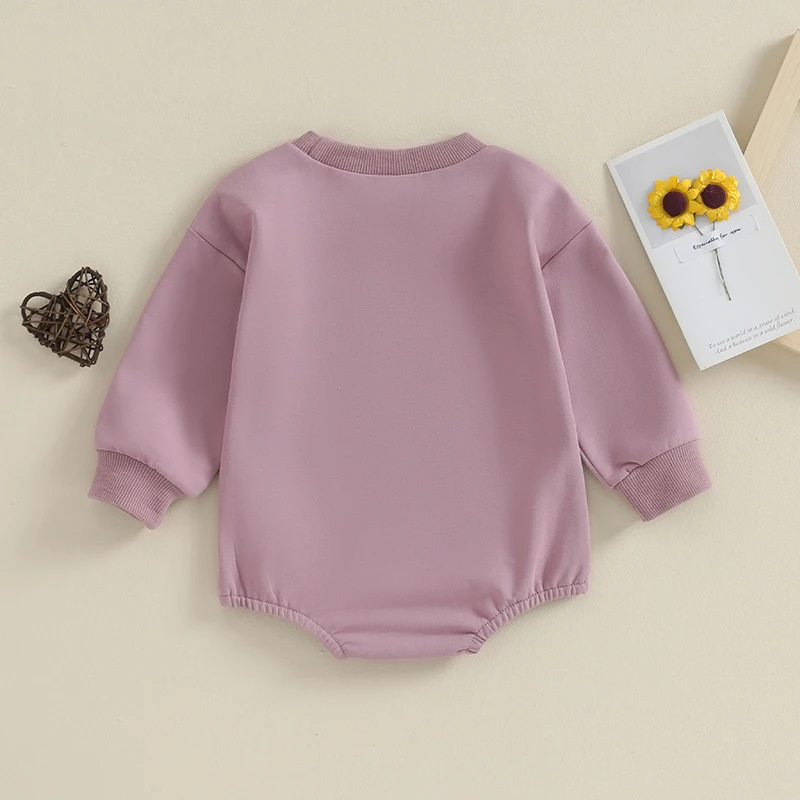 Baby Sweatshirt Romper Cute Long Sleeve Round Neck Letter Print Bodysuit Newborn Outfit
Baby Sweatshirt Romper Cute Long Sleeve Round Neck Letter Print Bodysuit Newborn Outfit