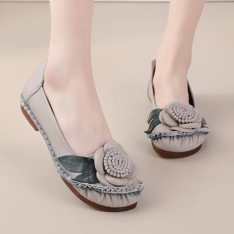 Spring Summer Fashion Flower Design Round Toe Solid Color Flat Shoes Vintage Genuine Leather Women Flats Handmade Women's shoes
Spring Summer Fashion Flower Design Round Toe Solid Color Flat Shoes Vintage Genuine Leather Women Flats Handmade Women's shoes
