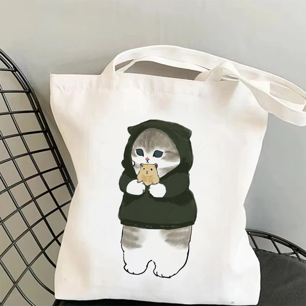 Cute Cats and Food Canvas Tote Bag - Adorable Creativity-Inspired Shoulder Bag 18 Scfbf8f2fb7f24bf4b26ac1700be22567o