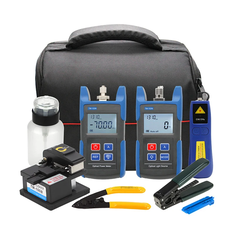 MT-8416 FTTH fiber optic cleaver 10mv visual fault locator cable stripper alcohol bottle fiber optic splicing tool kit
MT-8416 FTTH fiber optic cleaver 10mv visual fault locator cable stripper alcohol bottle fiber optic splicing tool kit