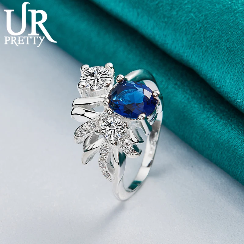 925 Sterling Silve 7-10# Fashion Blue AAA Zircon Ring for Woman Party Gifts Engagement Wedding Anniversary Jewelry
925 Sterling Silve 7-10# Fashion Blue AAA Zircon Ring for Woman Party Gifts Engagement Wedding Anniversary Jewelry