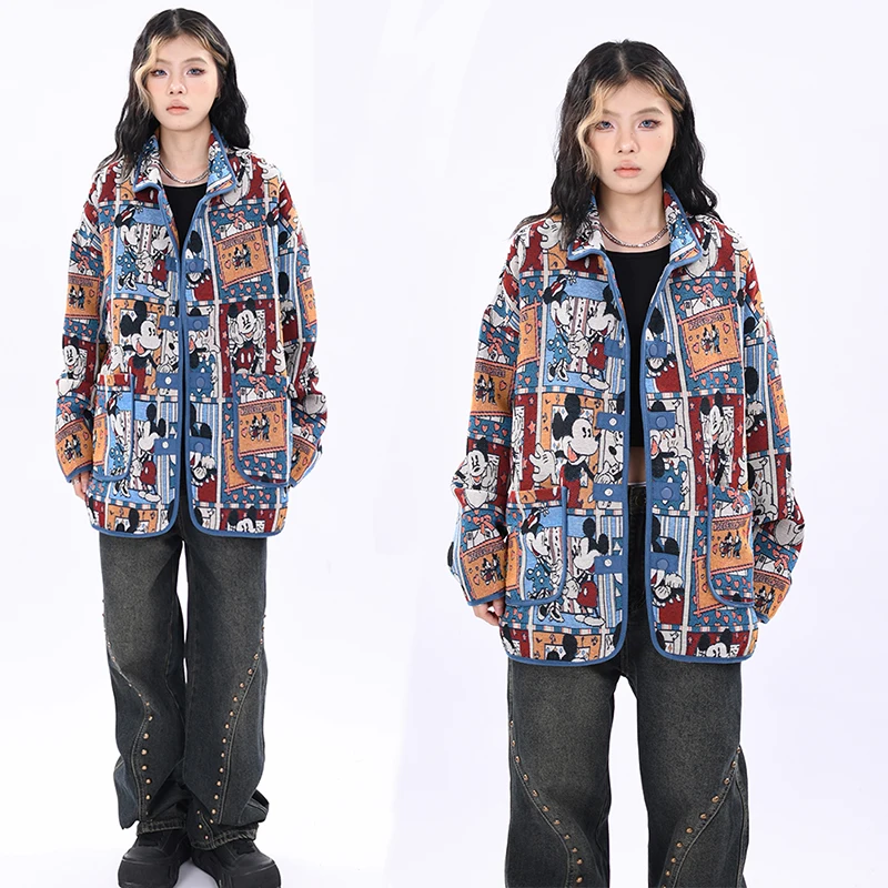 Anime Mickey Mouse Jacquard Jacket Disney 2023 Winter Retro Fashion Loose Comfortable Cute Cartoon Print Couple Lapel Jacket
Anime Mickey Mouse Jacquard Jacket Disney 2023 Winter Retro Fashion Loose Comfortable Cute Cartoon Print Couple Lapel Jacket