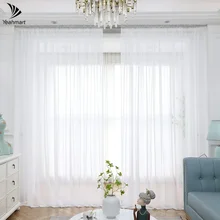 Yeahmart Solid White Yarn Curtain Window Tulle Curtains For Living Room Kitchen Modern Window Treatments Voile Curtains Cortains