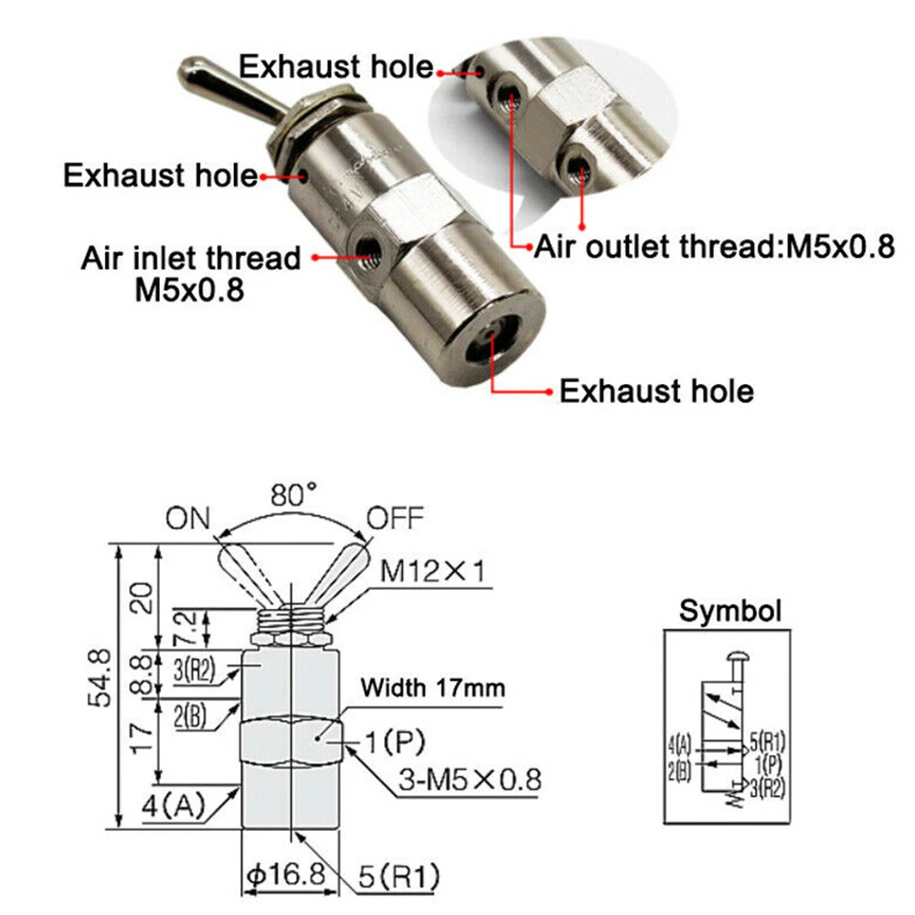 Durable Pneumatic Toggle Valve TAC24V 2 Pos 5 Way Mechanical Valve for 6mm Tubing with Nickel Plated Brass Body
Durable Pneumatic Toggle Valve TAC24V 2 Pos 5 Way Mechanical Valve for 6mm Tubing with Nickel Plated Brass Body