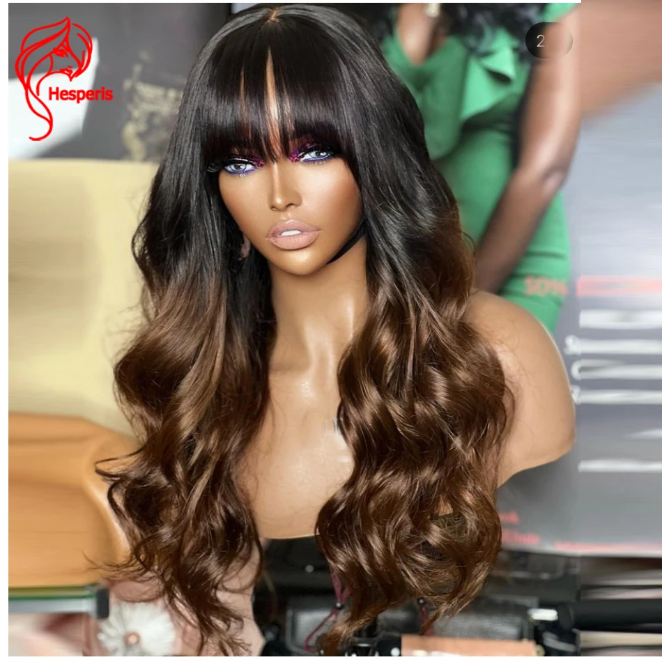 Hesperis Ombre Human Hair Wig With Bangs Remy Brazilian Hair Body Wave Full Machine Made Wigs For Black Women 200 Density
Hesperis Ombre Human Hair Wig With Bangs Remy Brazilian Hair Body Wave Full Machine Made Wigs For Black Women 200 Density