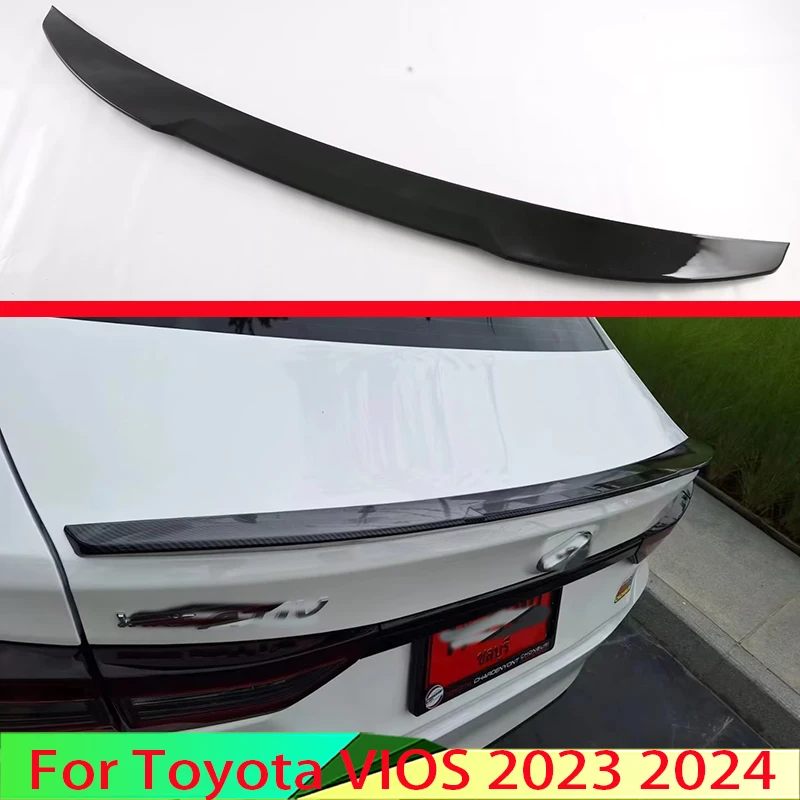 

For Toyota VIOS 2023 2024 Car Accessories Carbon fiber style Side Rear Window Spoiler Cover Trim Molding Garnish Bezel Styling