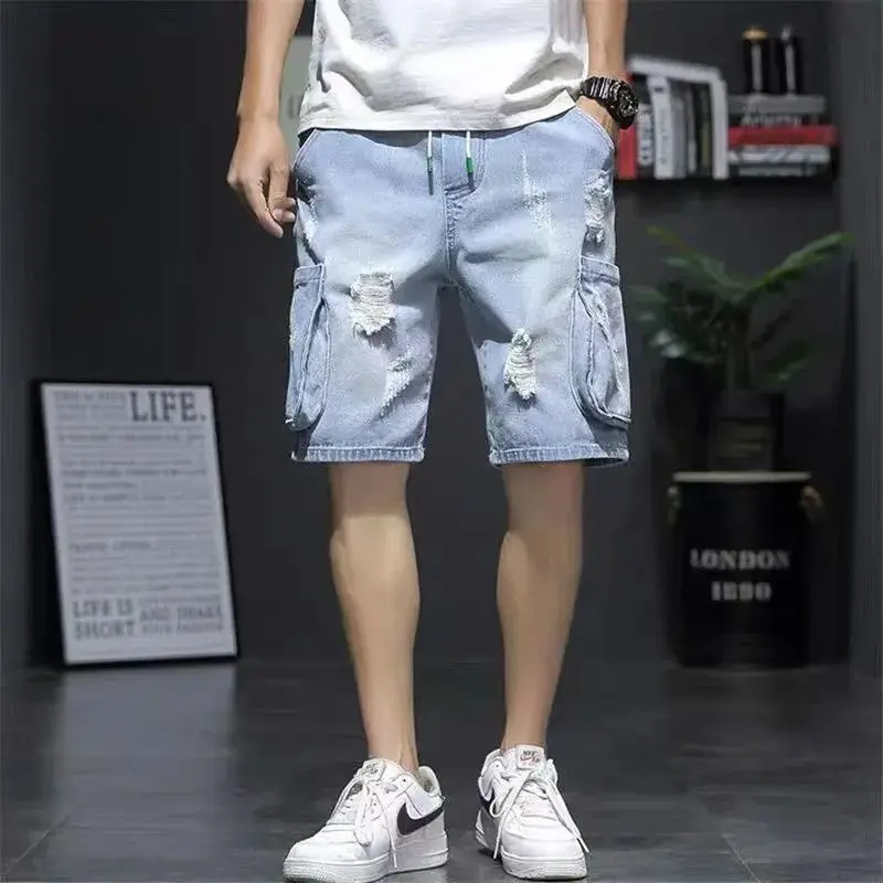Men'S Summer Ripped Denim Shorts Trend Loose Medium Pants Fat Man Teen Casual Travel Plus Size Five Split Pants Shorts A3400
Men'S Summer Ripped Denim Shorts Trend Loose Medium Pants Fat Man Teen Casual Travel Plus Size Five Split Pants Shorts A3400