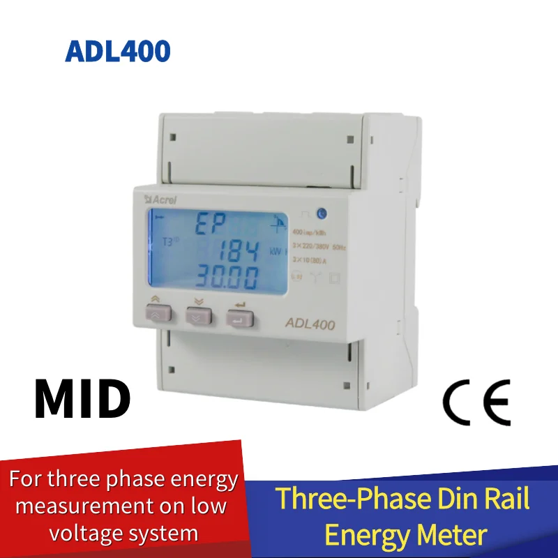 Multimeter ADL 400 Three Phase Din Rail Energy AC220V/380V, AC230V/400V RS485 Current: 1 (6) A 10 (80) Smart Electricity Meter
Multimeter ADL 400 Three Phase Din Rail Energy AC220V/380V, AC230V/400V RS485 Current: 1 (6) A 10 (80) Smart Electricity Meter