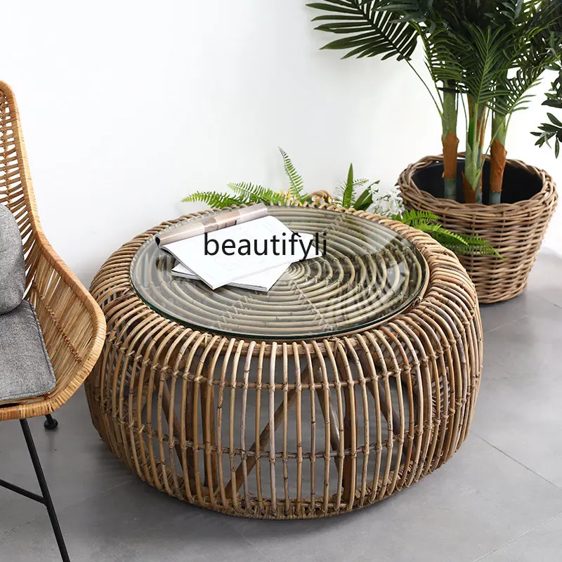 yj Japanese Style Rattan Tea Table Indonesian Rattan Woven round Tea Table Retro Sofa Side Table
yj Japanese Style Rattan Tea Table Indonesian Rattan Woven round Tea Table Retro Sofa Side Table