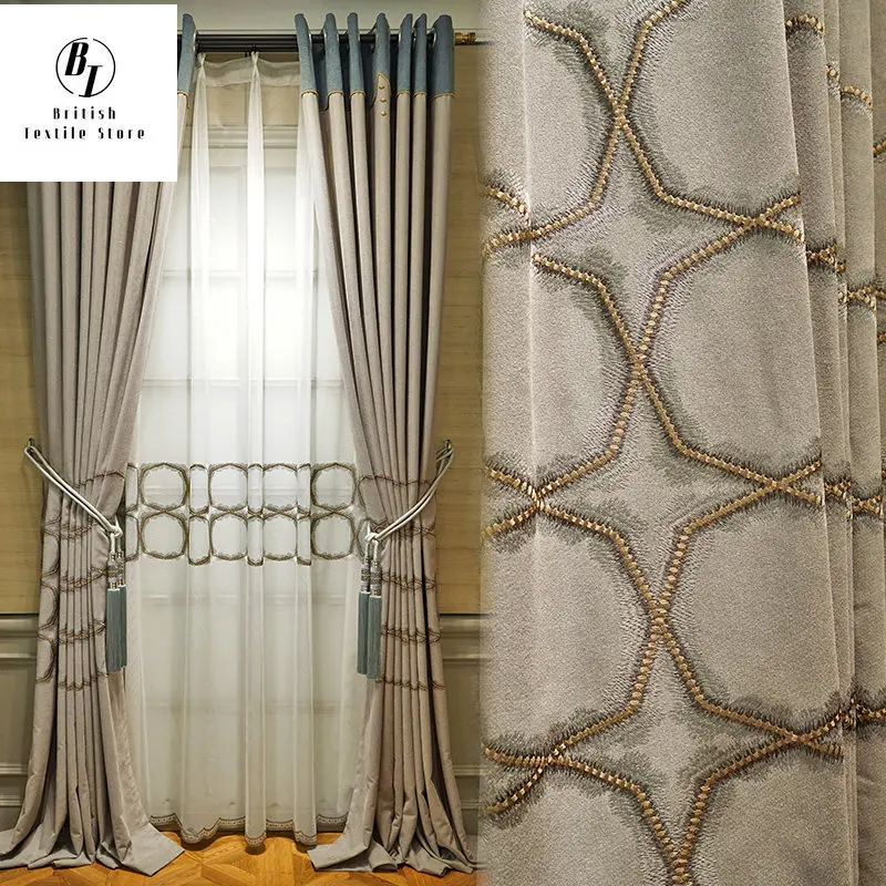 Modern Nordic Blackout Curtains for Living Room Bedroom Dining Luxury Chenille Stitching Embroidery Custom Drape Free Shipping
Modern Nordic Blackout Curtains for Living Room Bedroom Dining Luxury Chenille Stitching Embroidery Custom Drape Free Shipping