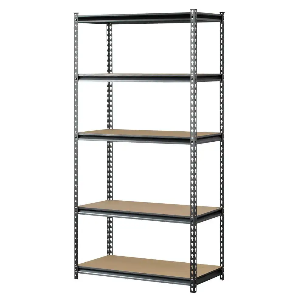 Muscle Rack 36"W x 18"D x 60"H, 5-Tier Freestanding Steel Shelving Unit; 800 lbs. Capacity per Shelf, Silver/Black
Muscle Rack 36"W x 18"D x 60"H, 5-Tier Freestanding Steel Shelving Unit; 800 lbs. Capacity per Shelf, Silver/Black