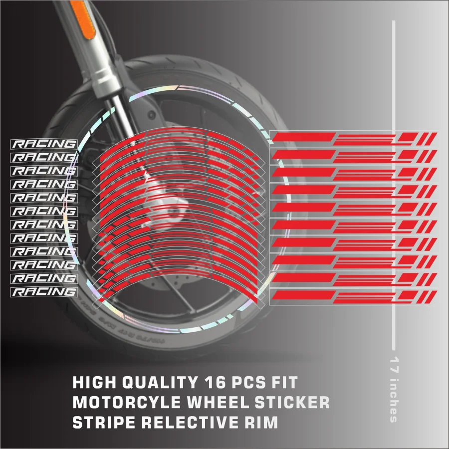 Reflective Motorcycle Wheel Stickers Hub Decal Rim Stripe 17 Inchs For YAMAHA Honda Kawasaki Suzuki BMW KTM Husqvarna Triumph
Reflective Motorcycle Wheel Stickers Hub Decal Rim Stripe 17 Inchs For YAMAHA Honda Kawasaki Suzuki BMW KTM Husqvarna Triumph