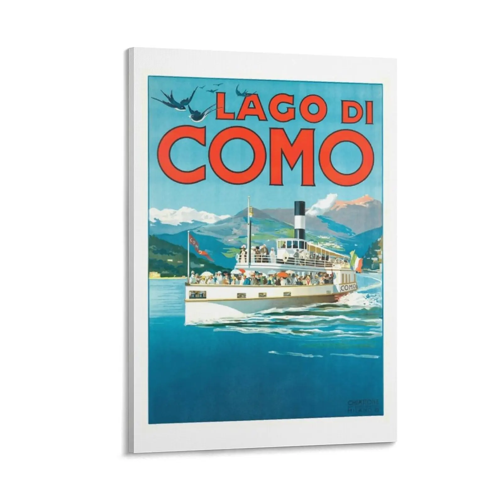 

1900 Italy Lake Como Travel Poster Canvas Painting decorative wall poster Posters on the wall Decoration for bedroom