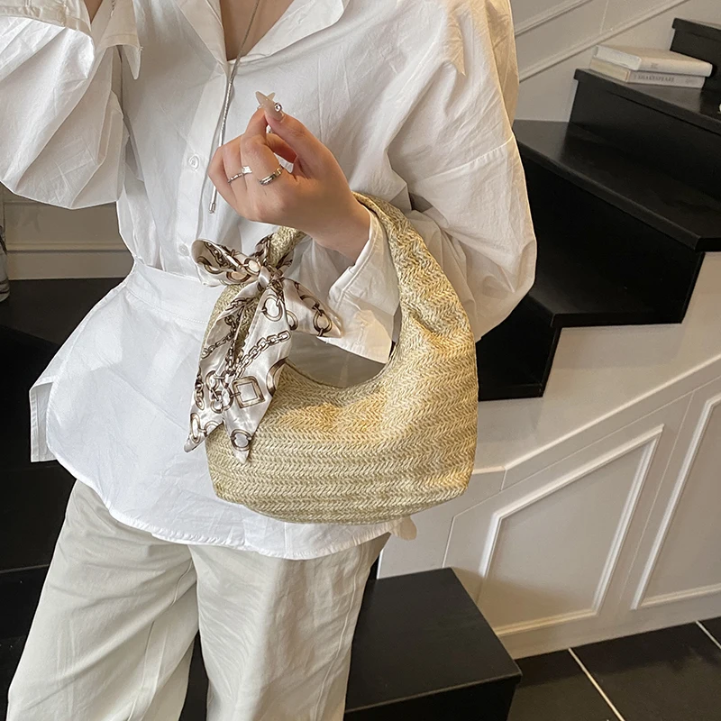 Half Moon Straw Cloud Bag 9 Scfce0b075df843639eab7f05d44411b9G