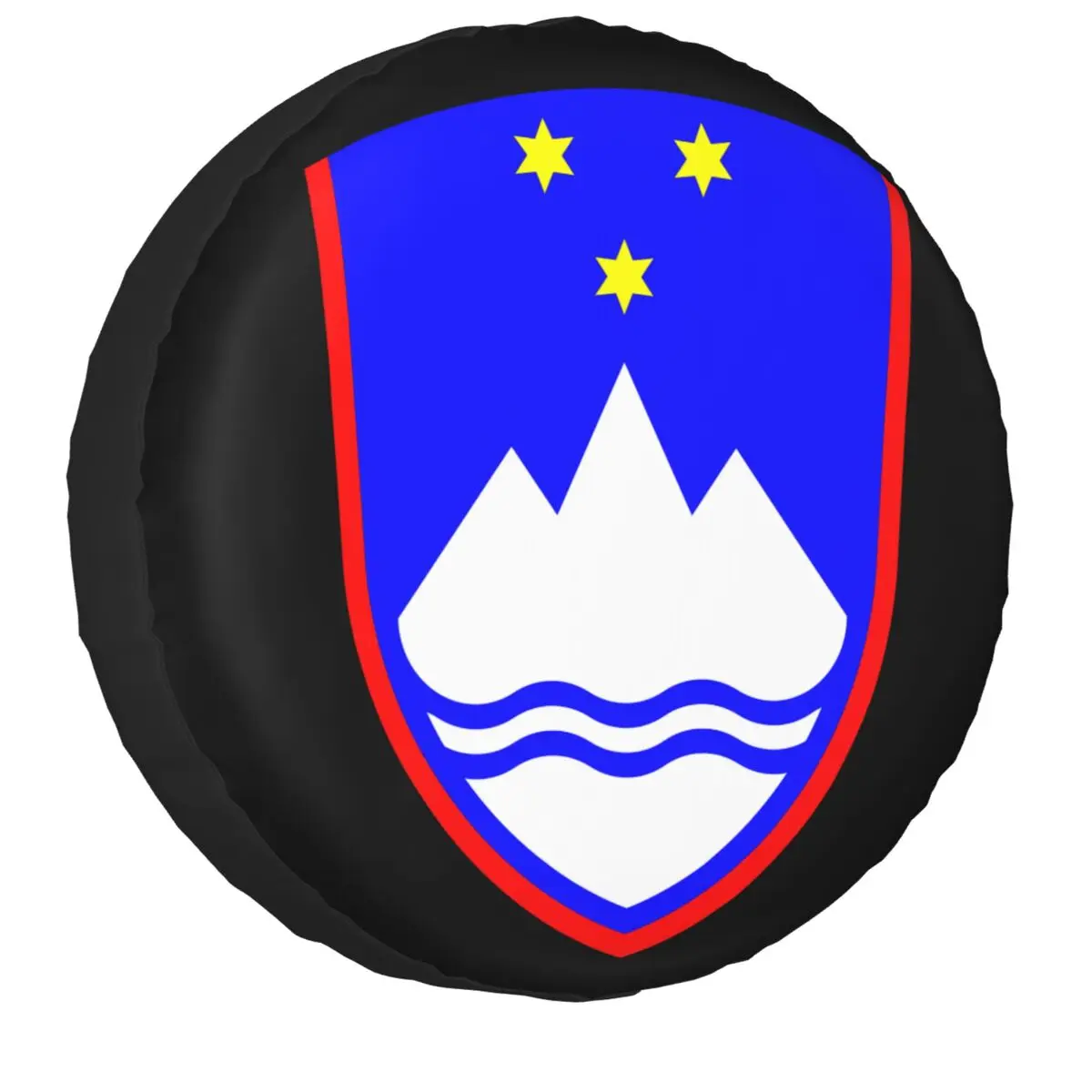 

Coat Of Arms Of Slovenia Spare Tire Cover Universal for Jeep SUV RV Camper Car Wheel Protectors Accessories 14" 15" 16" 17" Inch