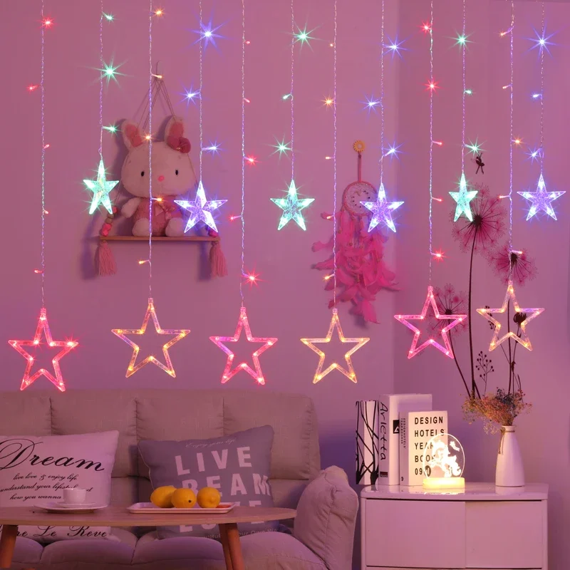 

Holiday LED lights, flashing sky full stars, Instagram style girl room decoration, internet celebrity arrangement, string