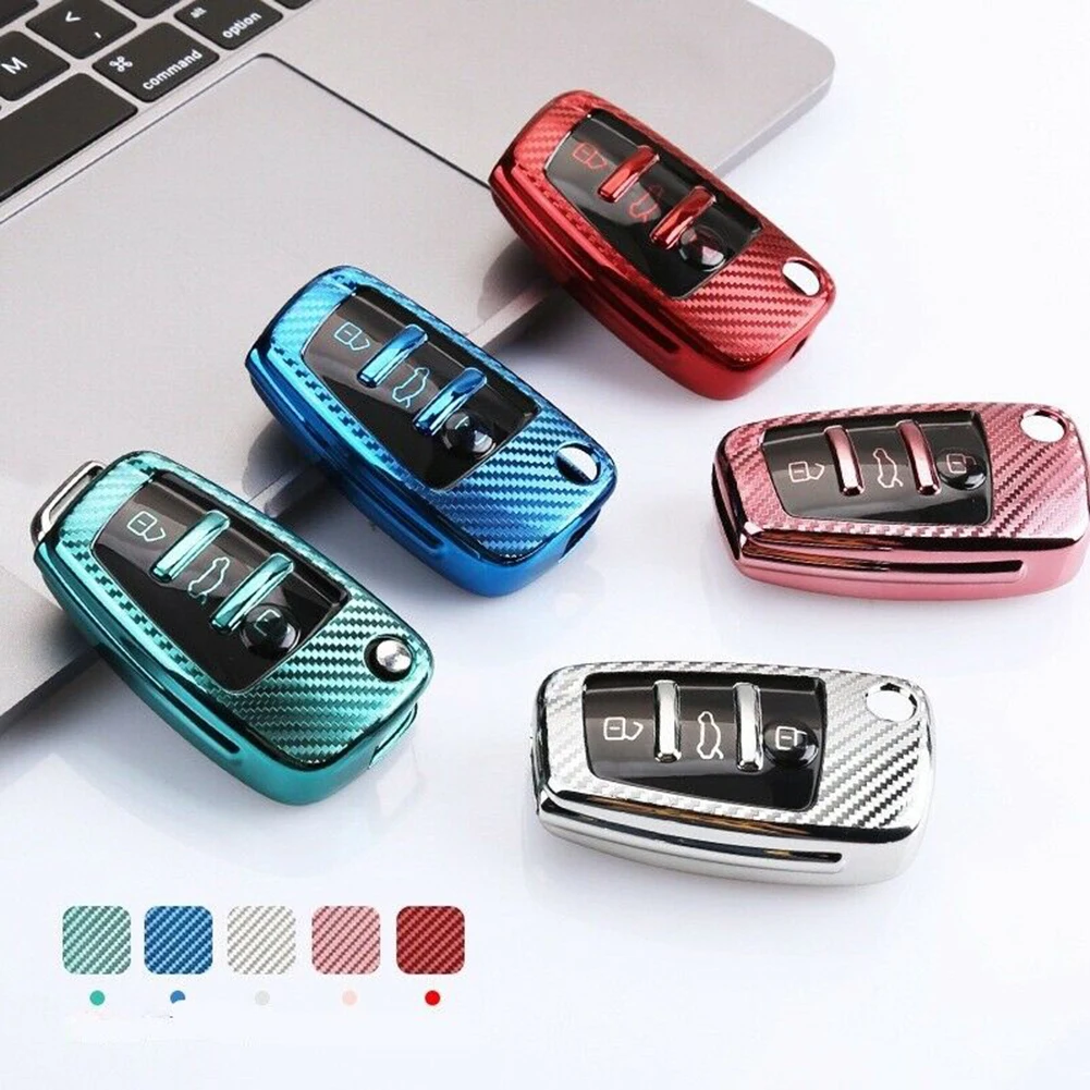 Carbon Fiber Style TPU Car Remote Key Case Cover Holder Shell For A1-A3 Q3 Q7 R8 TT Car Styling Key Shell
Carbon Fiber Style TPU Car Remote Key Case Cover Holder Shell For A1-A3 Q3 Q7 R8 TT Car Styling Key Shell