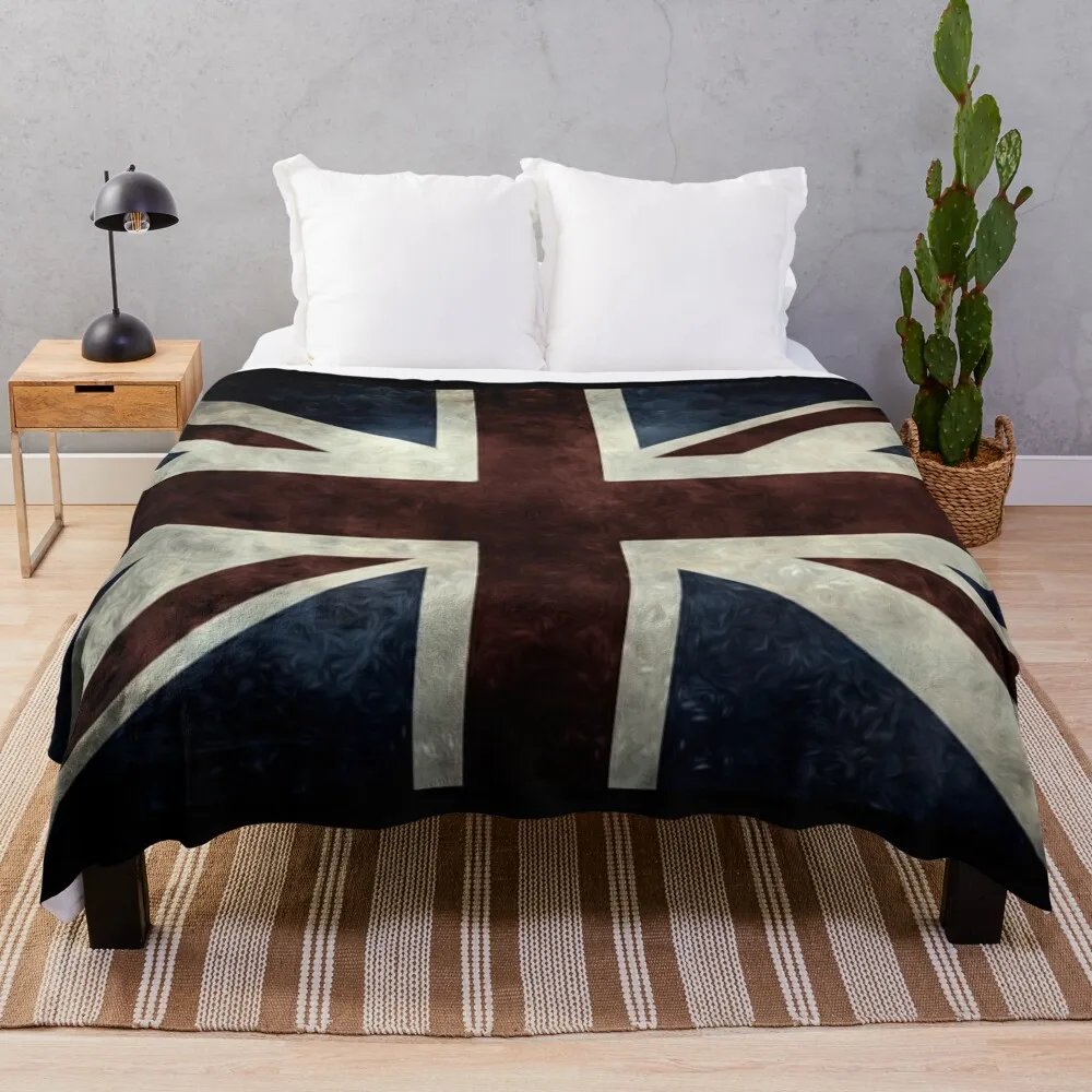 

A grunge looking distressed Union Jack uk version Throw Blanket For Sofa heavy blanket to sleep Polar blanket