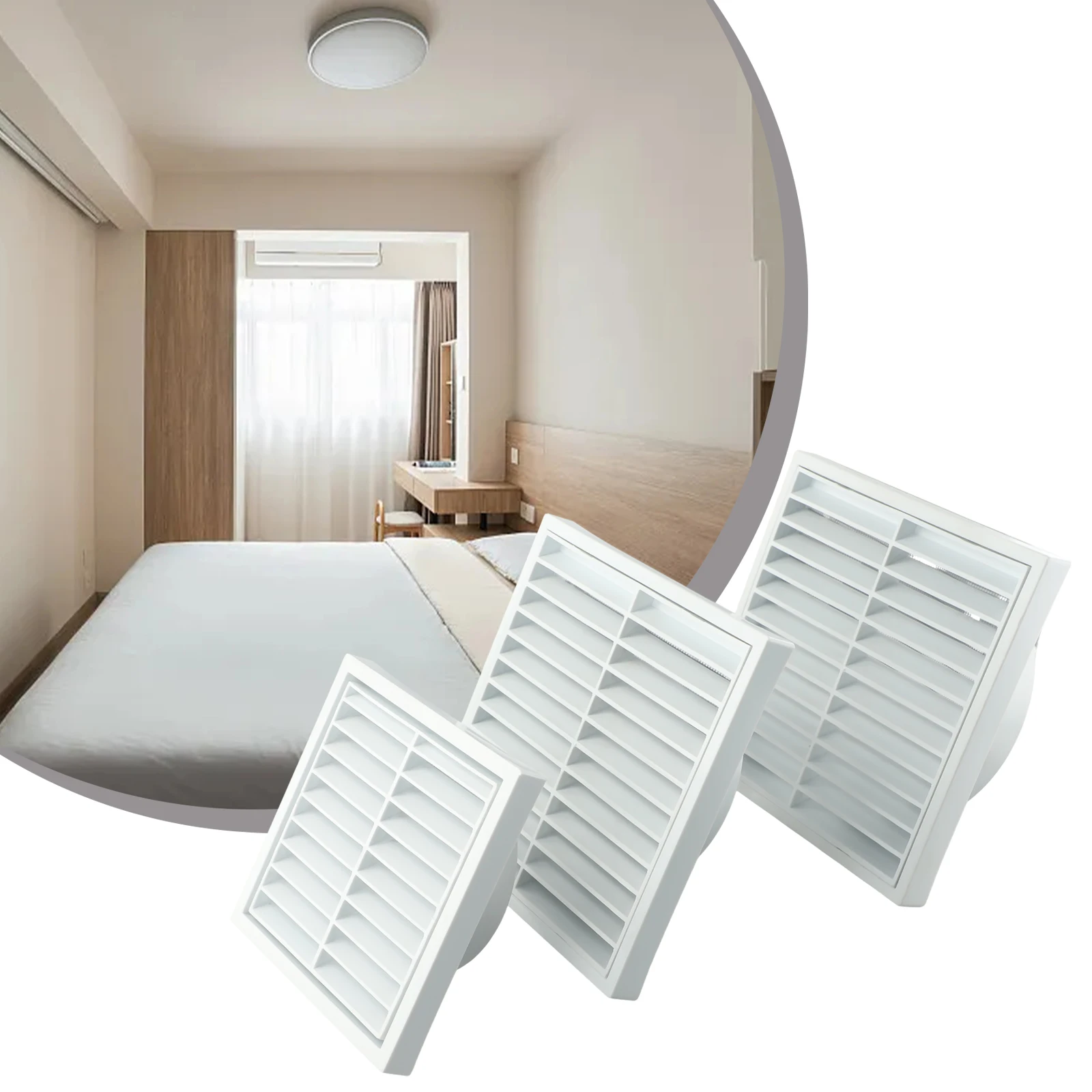 

Air Vent Grille Ventilation Cover Metal Square Vent Insect Screen Cover Aluminum Vents Plate Louver Air Outlet Fresh System