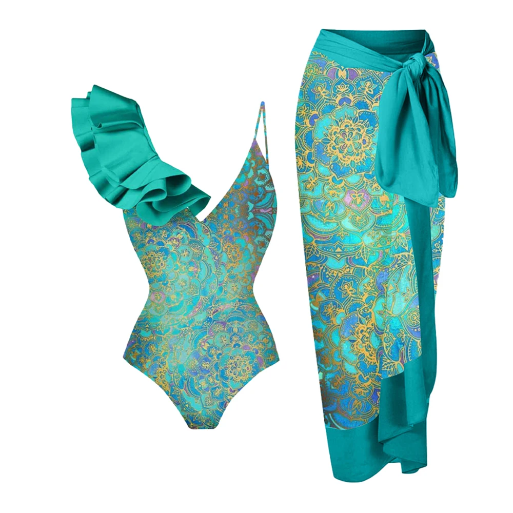 Color Printed Fashion Sling Swimsuit Lotus Leaf Three-Dimensional Design Chic 2024 Women's Swimsuit Irregular Straps Cover Up
Color Printed Fashion Sling Swimsuit Lotus Leaf Three-Dimensional Design Chic 2024 Women's Swimsuit Irregular Straps Cover Up