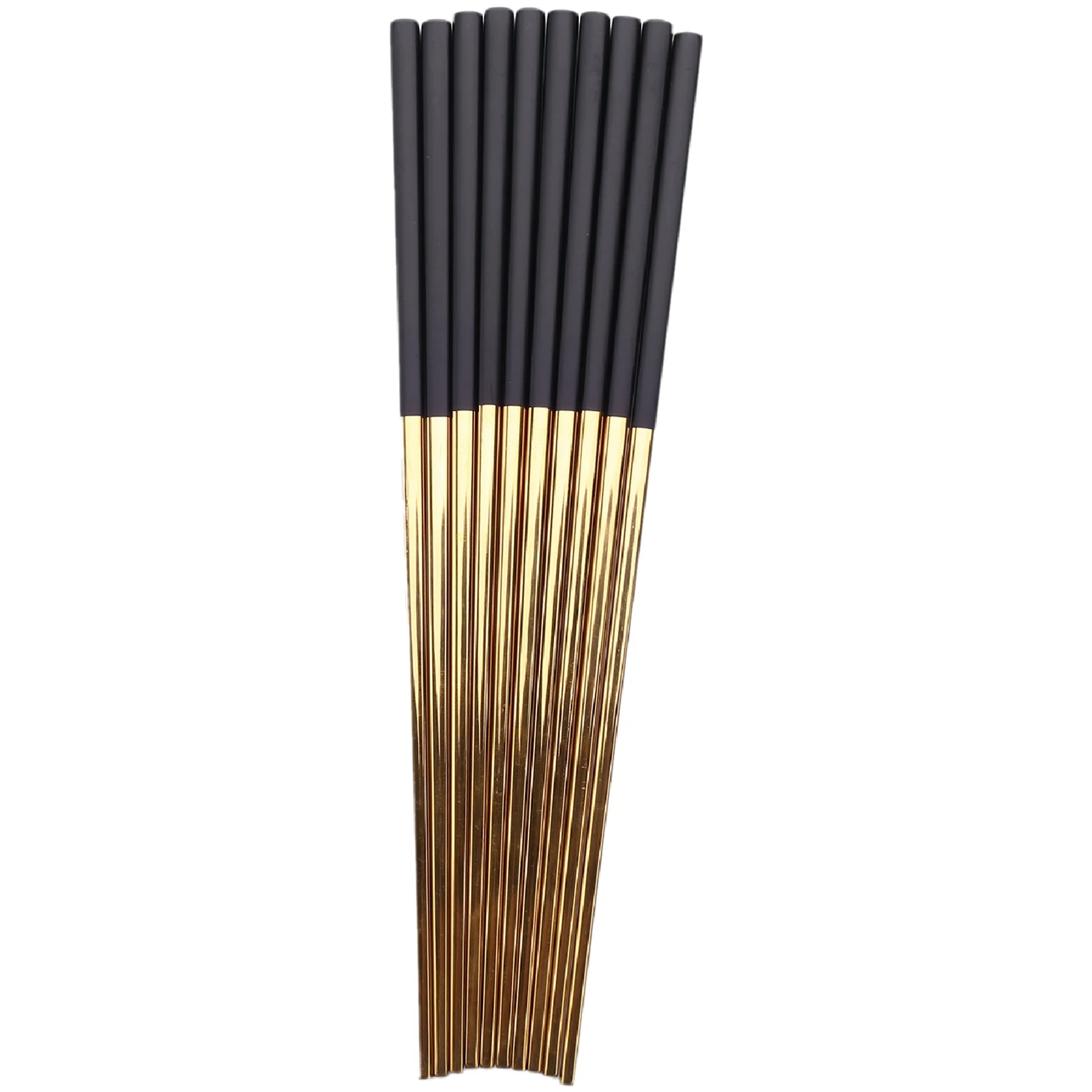 

5 Pairs Chopsticks Stainless Steel Chinese Gold Set Black Metal Chop Sticks Set Used for Sushi Dinnerware