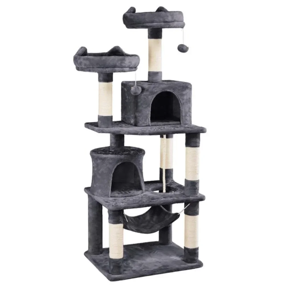 Cat Tree, 62.2inches with Platform & Hammock Scratching Posts for Kittens Pet Play House, Cat Tree
Cat Tree, 62.2inches with Platform & Hammock Scratching Posts for Kittens Pet Play House, Cat Tree