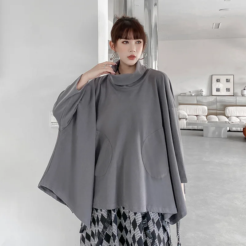 2023 Korean Fashioh Women T-shirt Batwing Sleeve Tops Turtleneck Pullover Tee Shir Loose Plus Size Solid Top Women Camisa Mujer
2023 Korean Fashioh Women T-shirt Batwing Sleeve Tops Turtleneck Pullover Tee Shir Loose Plus Size Solid Top Women Camisa Mujer