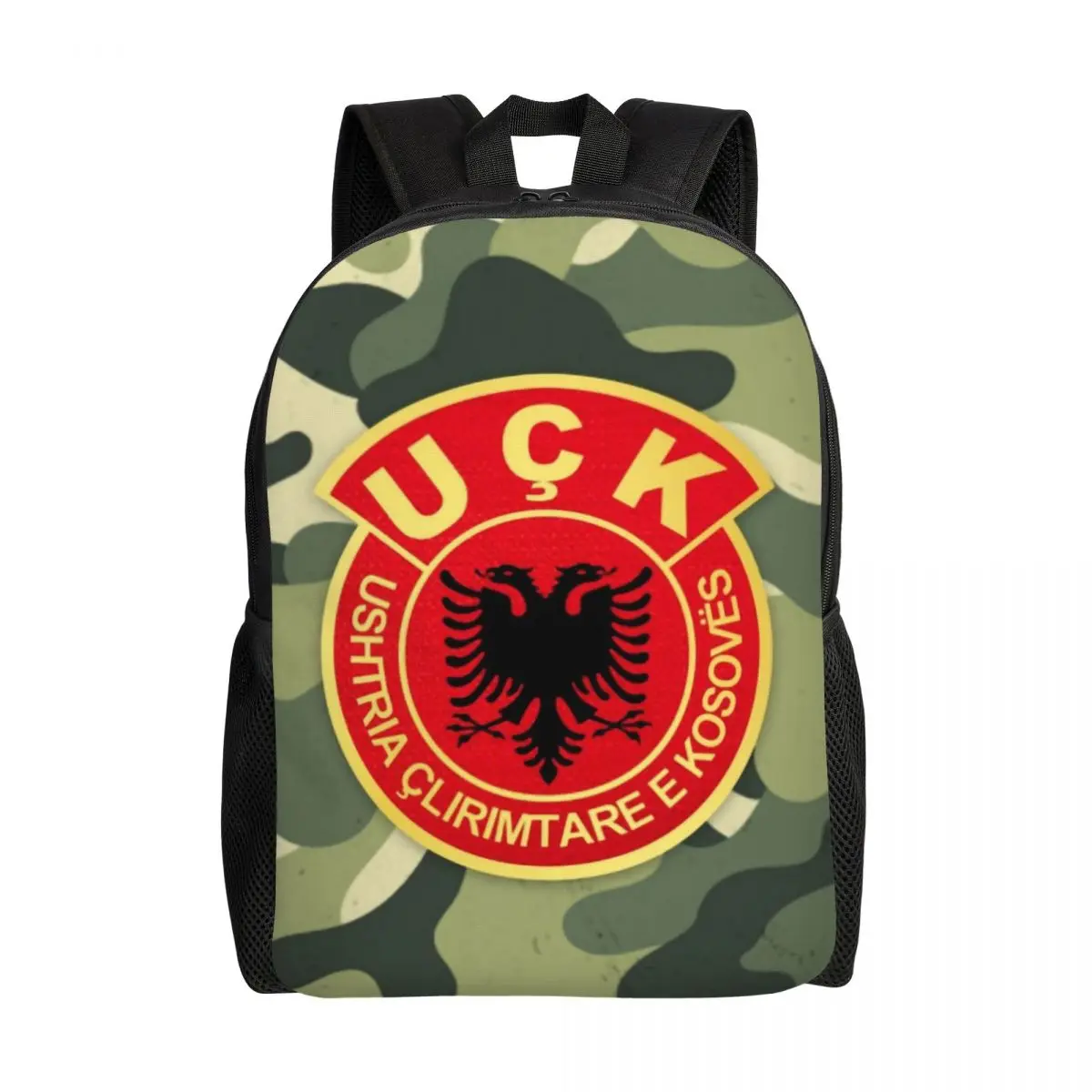 

Old Albania Flag UCk Travel Backpack Men Women School Laptop Bookbag Kosovo Liberation Army College Student Daypack Bags