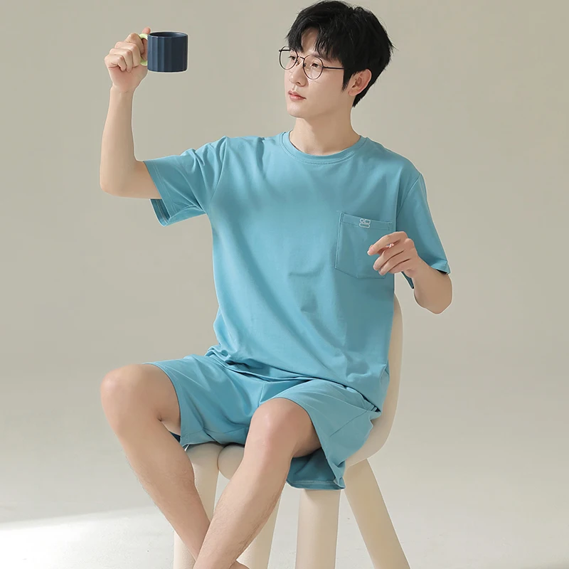 Short Sleeve Modal Men Pajamas Set Comfortable Men Summer Loose Leisure Pajama Set Sport Style Sleepwear Young Boy Style Clothes
Short Sleeve Modal Men Pajamas Set Comfortable Men Summer Loose Leisure Pajama Set Sport Style Sleepwear Young Boy Style Clothes