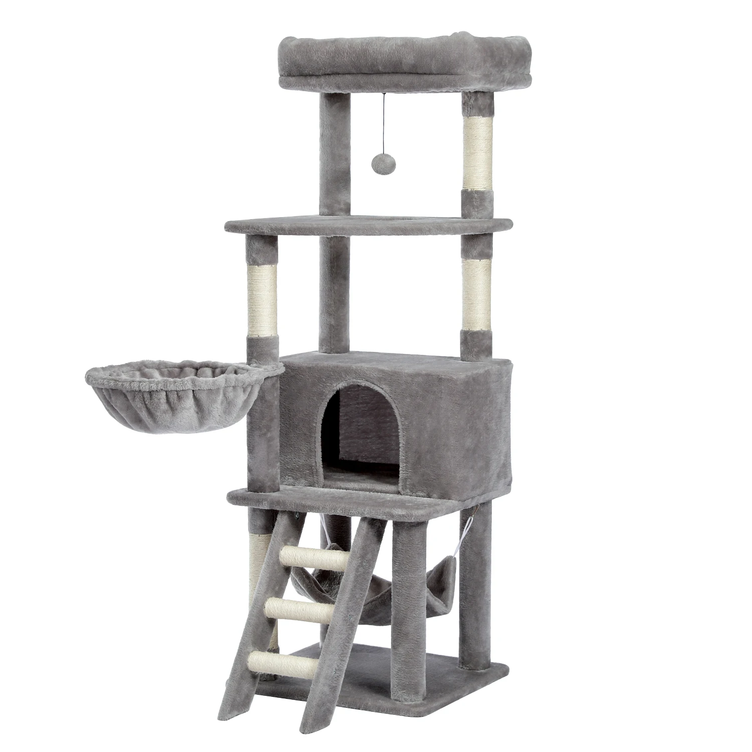 Multi-Level Cat Tree Towel Scratching Sisal Post Pet Climbing Tree with Hammock Bed Cat Ladder Extra Large Perch with Toy Ball
Multi-Level Cat Tree Towel Scratching Sisal Post Pet Climbing Tree with Hammock Bed Cat Ladder Extra Large Perch with Toy Ball