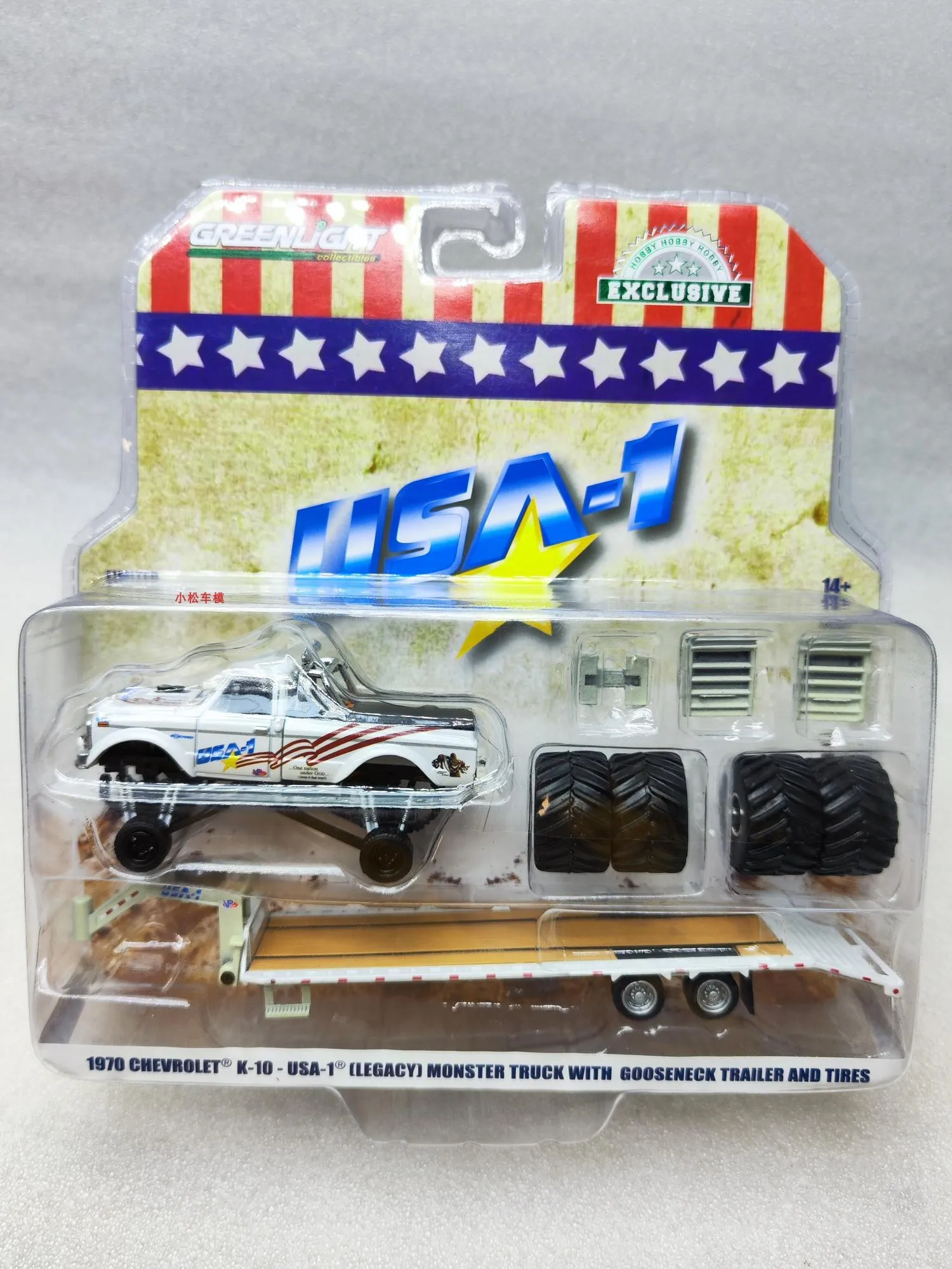 1: 64 1970 Chevrolet K-10 USA-1 Monster Truck, Gooseneck Trailer, and Tires Collection of car models
1: 64 1970 Chevrolet K-10 USA-1 Monster Truck, Gooseneck Trailer, and Tires Collection of car models