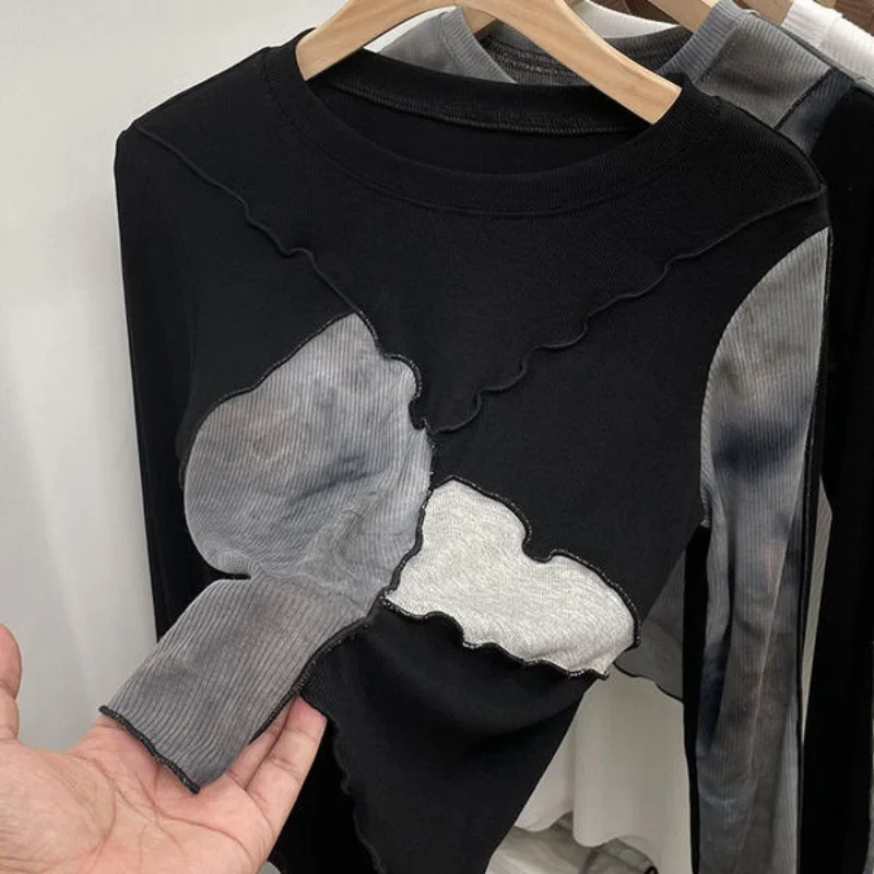 Autumn Simple Slim All-match Harajuku Patchwork Y2k Fashion Camisetas Women T-shirts Vintage Casual Long Sleeve Women Clothing
Autumn Simple Slim All-match Harajuku Patchwork Y2k Fashion Camisetas Women T-shirts Vintage Casual Long Sleeve Women Clothing