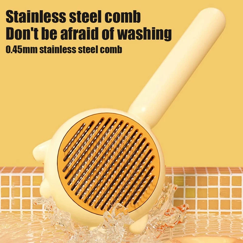 Pet Comb, Grooming Brush With Release Button, Pet Massage Brushes, Self Cleaning Slicker Comb (Yellow) Easy To Use
Pet Comb, Grooming Brush With Release Button, Pet Massage Brushes, Self Cleaning Slicker Comb (Yellow) Easy To Use