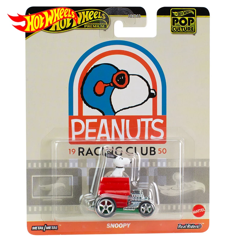 

Original Hot Wheels Car Premium Car Snoopy Pop Culture 1/64 Diecast Toys for Boy Peanuts Alloy Model Vehicle Carro Birthday Gift