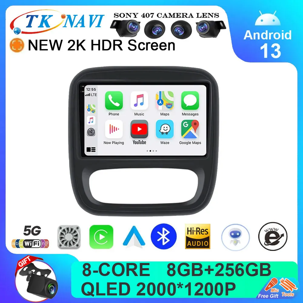

Android 13 Car Radio For Renault Traffic 3 2014 - 2021 For Opel Vivaro B 2014 - 2018 Video Multimedia Player Auto Navigation GPS