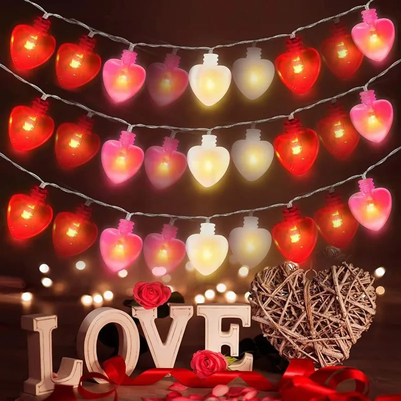 1.5M Valentine's Day Decorative String Lights LED Heart Light Strings Battery Powered for Wedding Anniversary Decoration Lamps
1.5M Valentine's Day Decorative String Lights LED Heart Light Strings Battery Powered for Wedding Anniversary Decoration Lamps