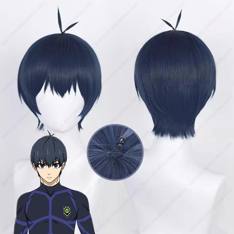 

Парик для косплея аниме Isagi Yoichi, Короткие термостойкие искусственные волосы темно-синего цвета, 28 см