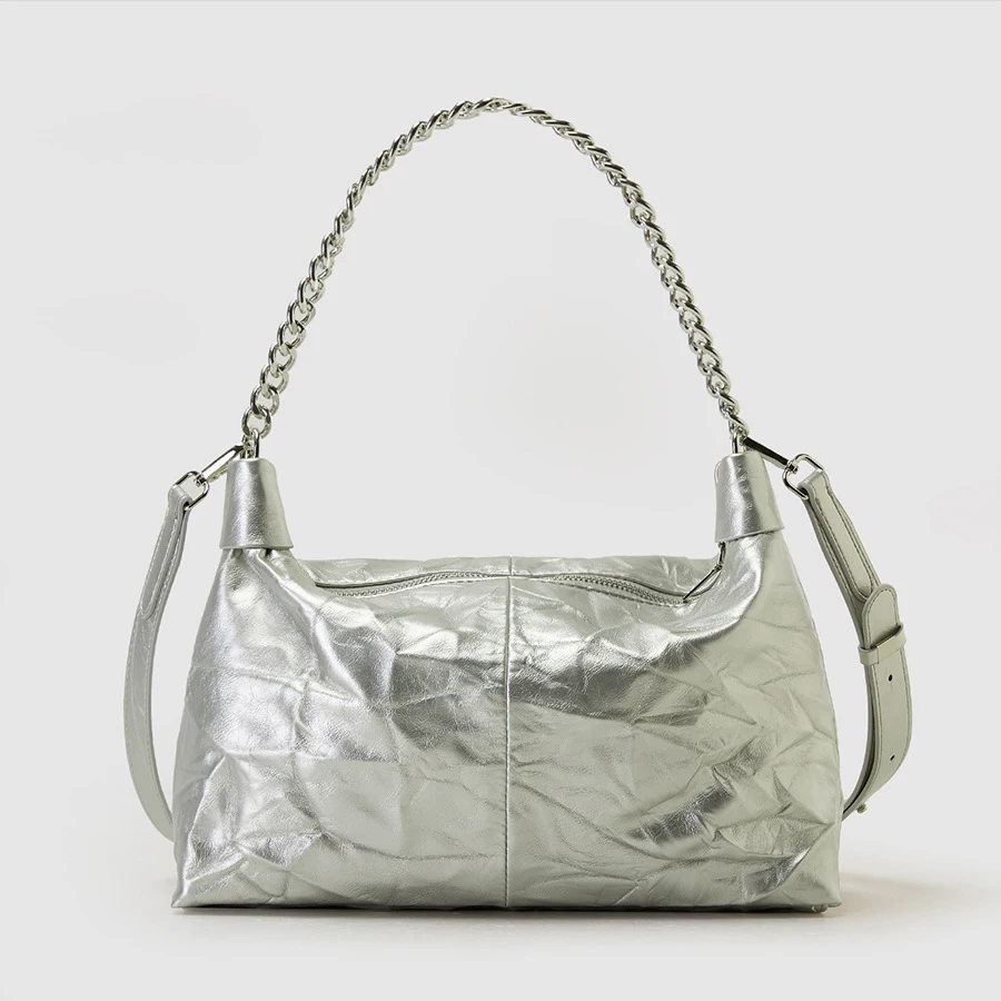 Fashion Silver Ruched Underarm Bag Designer Chain Women Handbag Soft Pu Leather Shoulder Crossbody Bags Small Hobos Female Purse
Fashion Silver Ruched Underarm Bag Designer Chain Women Handbag Soft Pu Leather Shoulder Crossbody Bags Small Hobos Female Purse