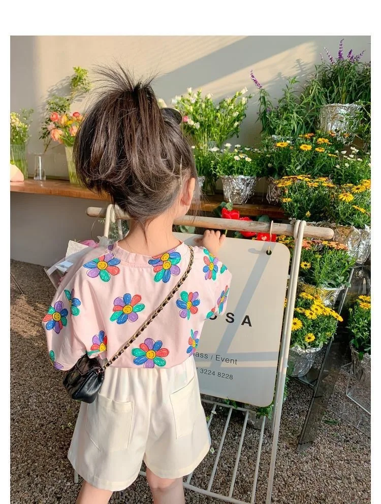 1 قطع الصيف الاطفال زهرة طباعة قمم ملابس الفتيات الكورية نمط قميص الأطفال قصيرة الأكمام تي شيرت الطفل عارضة الراحة تي شيرت 1 قطع الصيف الاطفال زهرة طباعة قمم ملابس الفتيات الكورية نمط قميص الأطفال قصيرة الأكمام تي شيرت الطفل عارضة الراحة تي شيرت