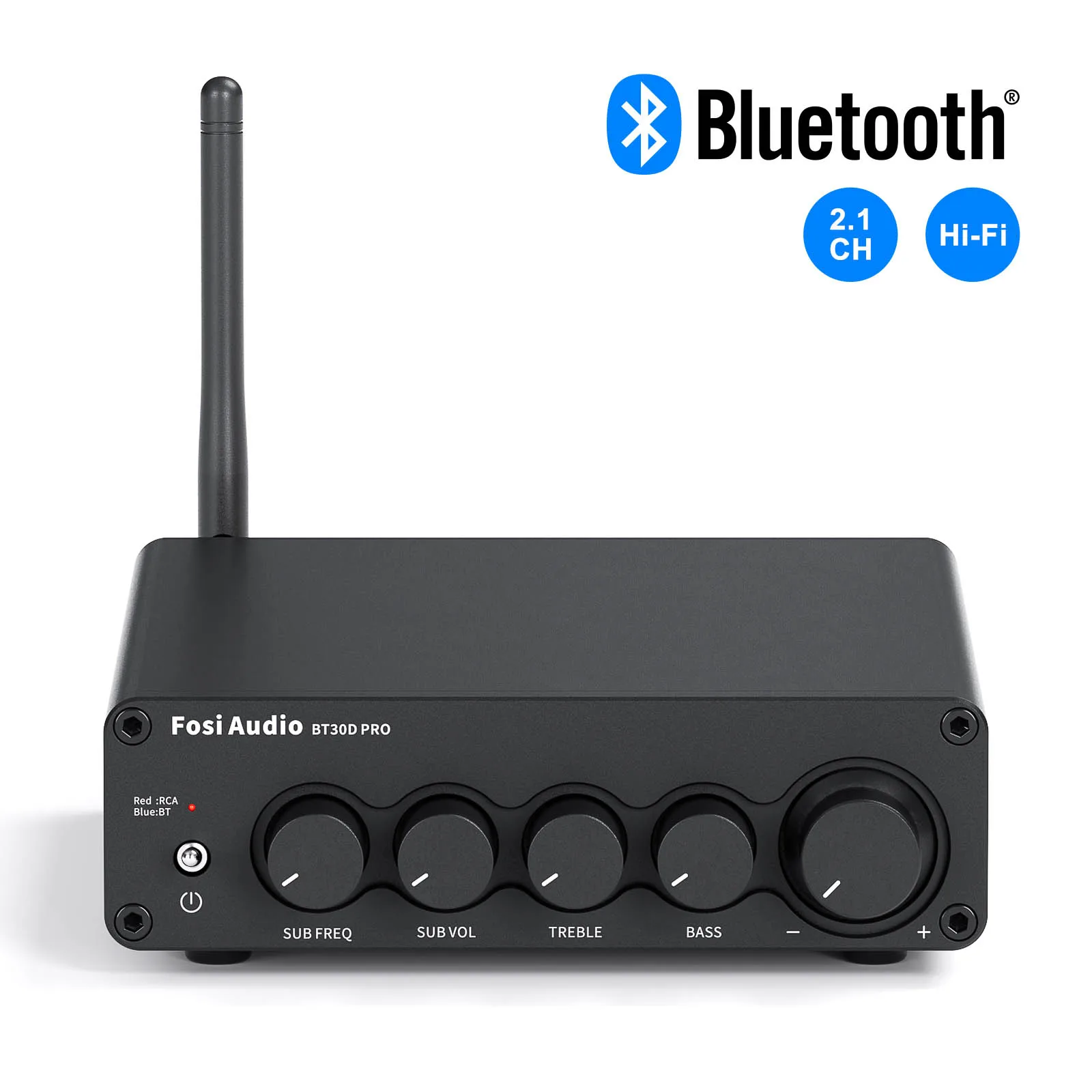 

Fosi Audio Bluetooth Sound Power Amplifier BT30D PRO 2.1 Channel Amp Audio Reciver for Speaker Subwoofer 165Wx2 +350W