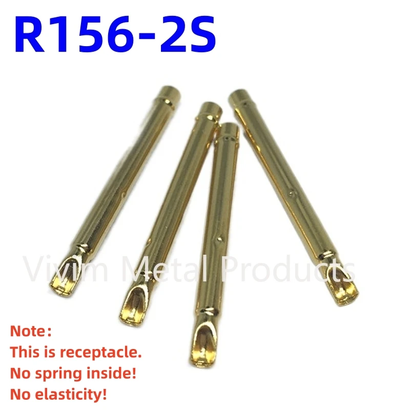 

20/100PCS R156-2S Test Pin P156-B Receptacle Brass Tube Needle Sleeve Seat Solder Connect Probe Sleeve 30.3mm Outer Dia 2.69mm