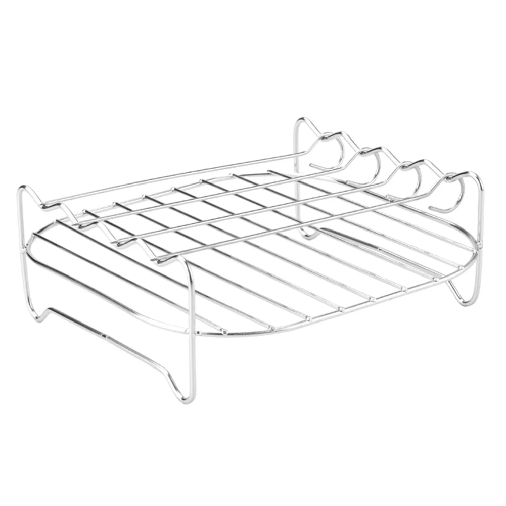 Outdoor Grilling Rack Double Layer Rack With Skewers 19*18.8*7cm Air Fryer Rack Set Stainless Steel Outdoor Tools For Camping
Outdoor Grilling Rack Double Layer Rack With Skewers 19*18.8*7cm Air Fryer Rack Set Stainless Steel Outdoor Tools For Camping