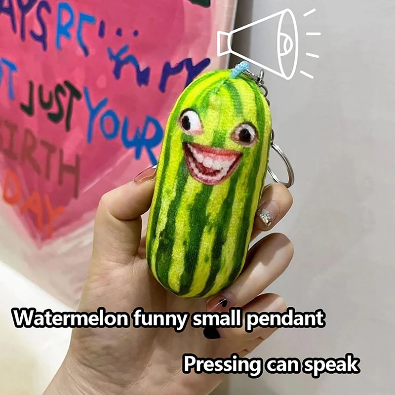 Soft Stuffed Keychain Watermelon Plush Doll with Humorous Voice Funny Face Expression Fruit Plush Toy Doll Pendant Birthday Gift
Soft Stuffed Keychain Watermelon Plush Doll with Humorous Voice Funny Face Expression Fruit Plush Toy Doll Pendant Birthday Gift