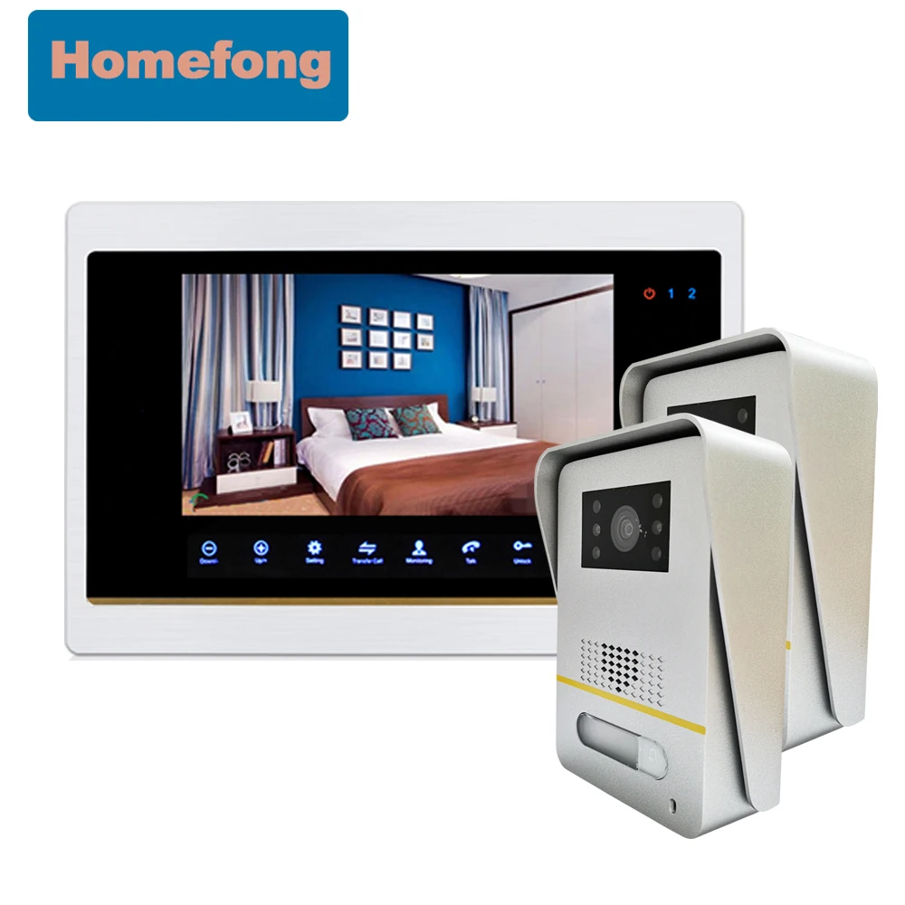 

Homefong 7 Inch Record Intercom System for Home Wired Video Door Phone 4 Wired Doorbell with Camera Motion Detection Night View