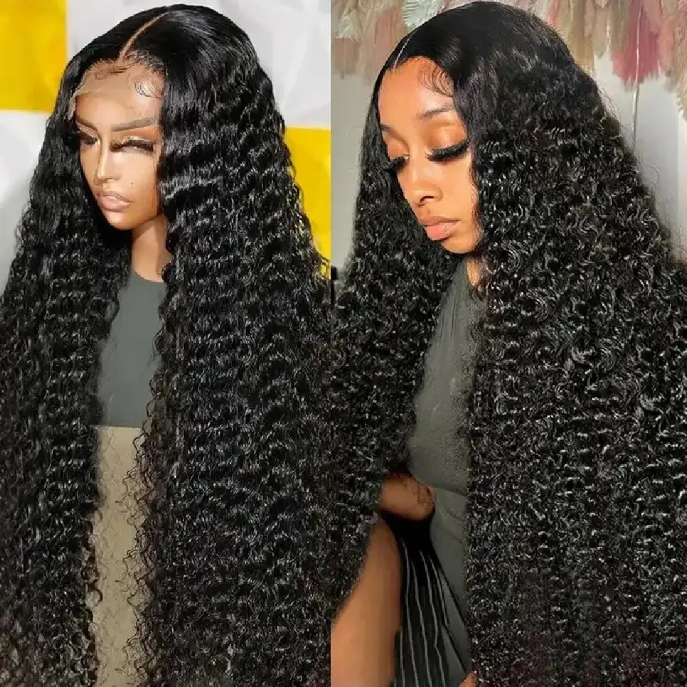 

180% Density Pre Plucked Glueless 13*6 Full Hd Lace Wigs Swiss Hd Lace Front 34 Inch 4*4 Water Wave Wig Long Raw Human Hair