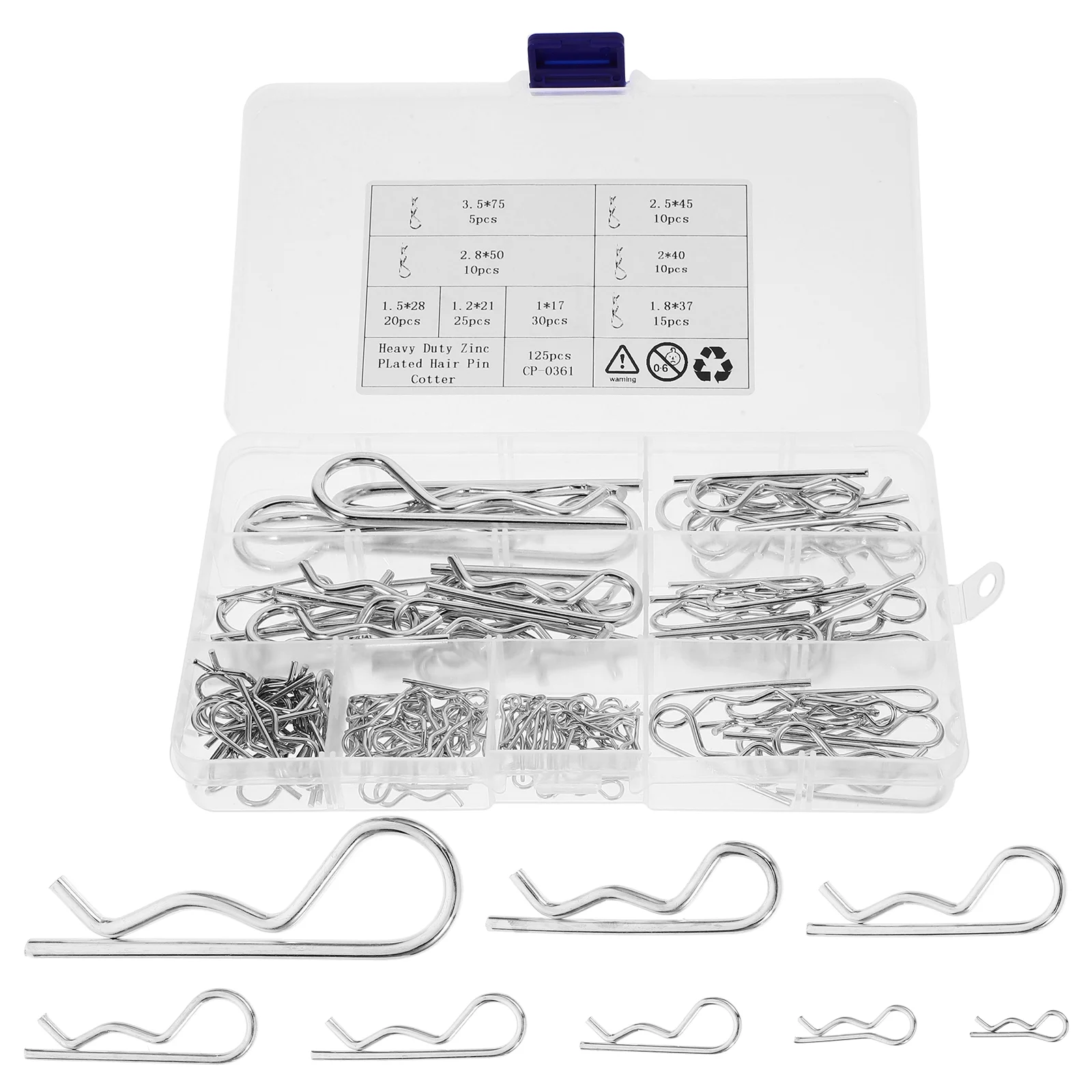125 Pcs Stainless Steel Cotter Pin Tractors Clip Spring Retainer Fastener Hairpin
125 Pcs Stainless Steel Cotter Pin Tractors Clip Spring Retainer Fastener Hairpin