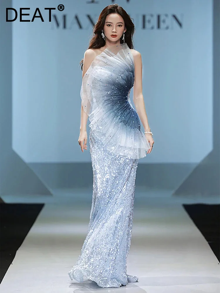 DEAT Elegant Dress Strapless Gradient Blue Spliced Sequins Gauze Women Evening Party Mermaid Dress 2024 Spring New Fashion35Z123
DEAT Elegant Dress Strapless Gradient Blue Spliced Sequins Gauze Women Evening Party Mermaid Dress 2024 Spring New Fashion35Z123