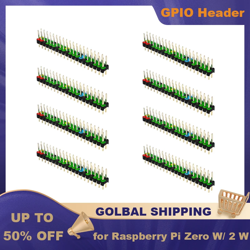 5 / 10pcs 40Pin GPIO Header Dual Colorful Row Connector Double GPIO Adapter for Raspberry Pi Zero 2 W / W PCB Circuit Board
5 / 10pcs 40Pin GPIO Header Dual Colorful Row Connector Double GPIO Adapter for Raspberry Pi Zero 2 W / W PCB Circuit Board