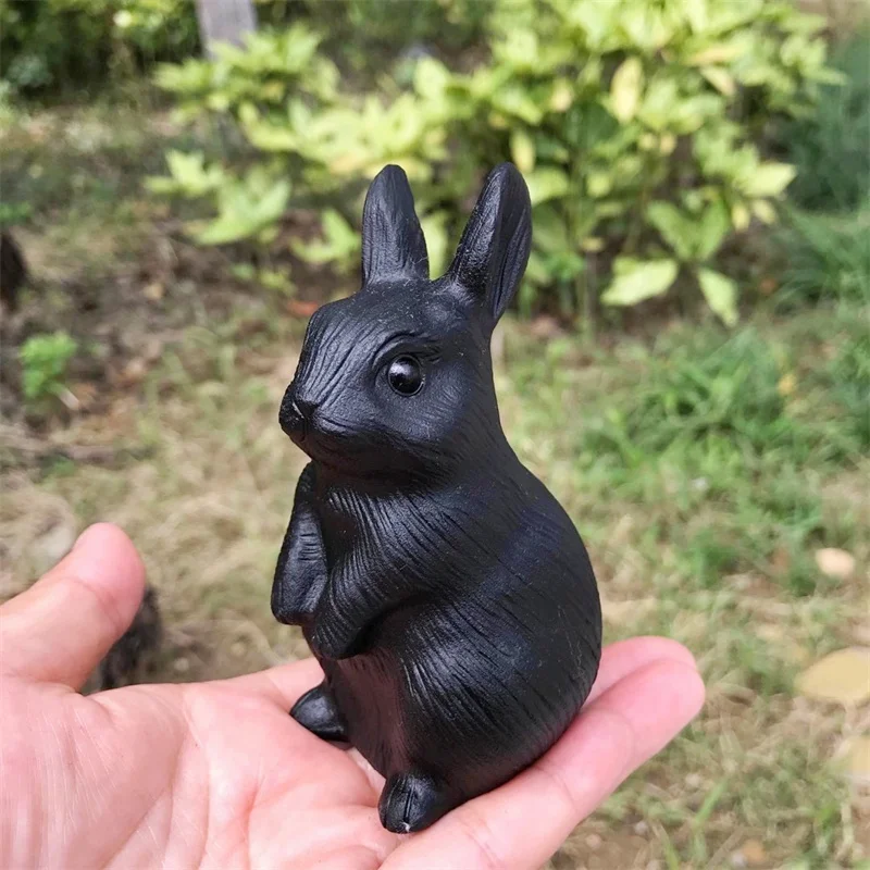 Natural Black Obsidian Rabbit Gemstone Room Decoration Healing Crystal Animal Figurine Reiki Carved Stones Gift 1PCS 10CM 
Natural Black Obsidian Rabbit Gemstone Room Decoration Healing Crystal Animal Figurine Reiki Carved Stones Gift 1PCS 10CM