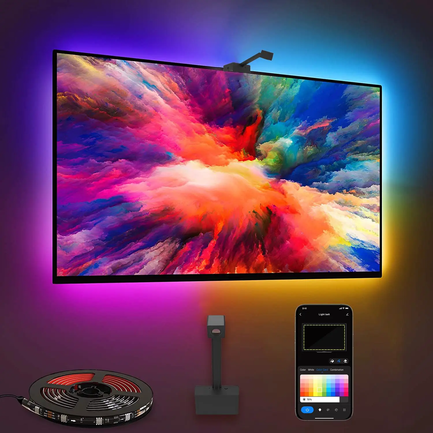 Smart TV LED Backlight With Camera LED Room Lights Color RGB Tpae Bt LED Strip Bedroom Decoration LED 5050 TV LED Backlight
Smart TV LED Backlight With Camera LED Room Lights Color RGB Tpae Bt LED Strip Bedroom Decoration LED 5050 TV LED Backlight